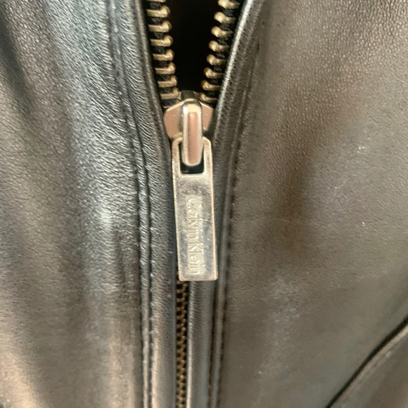 Calvin Klein Leather Moto Jacket - Picture 4 of 11